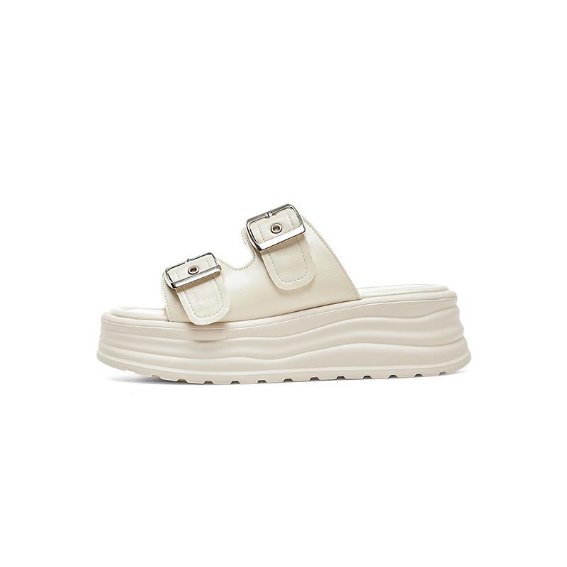 Августин платформа шлепанцы женские летняя одежда 2025 новый повседневный маффин мягкая подошва пляж с юбкой сандалии