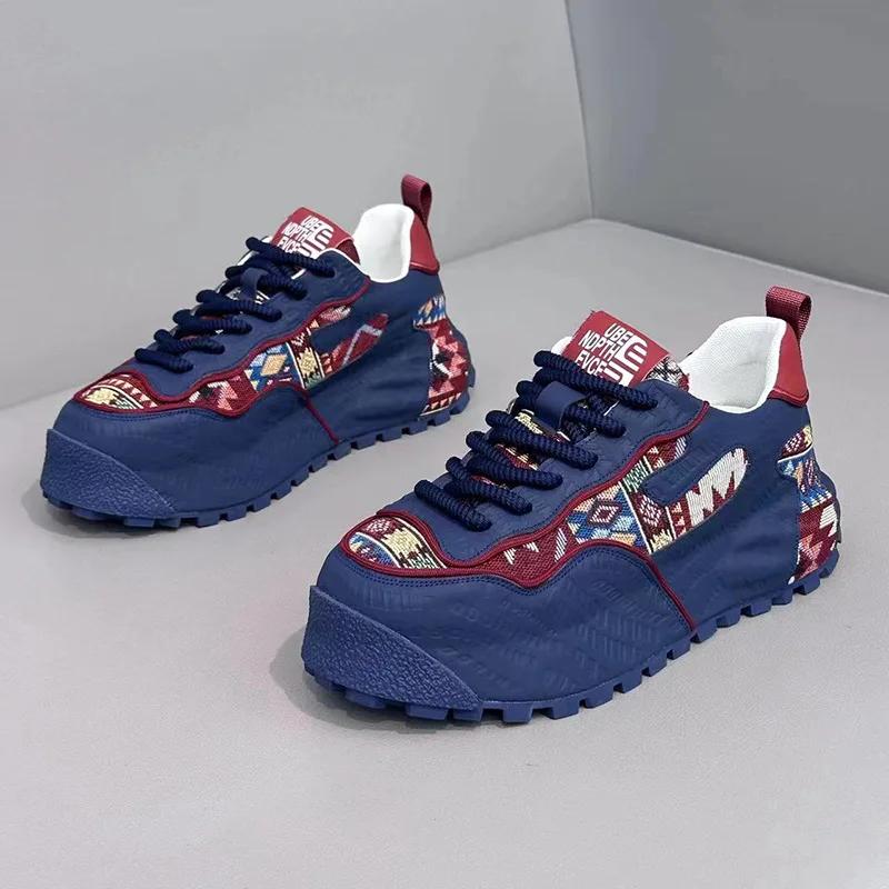 Весна Осень Новые Роскошные Мужские Кроссовки Высокая Толстая Подошва Повседневная Обувь Удобная и Дышащая Обувь для Бега и Спорта