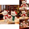 Plush Bear Toy With Scarf And Hat Decor For Kids Christmas Gift And Birthday Present