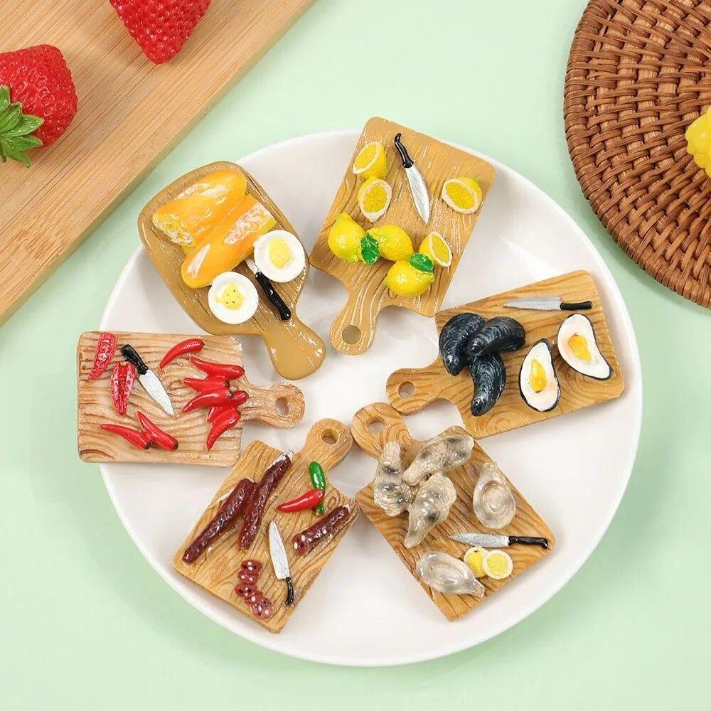 Симулятор разделочной доски Разделочная доска Мини Смола Пищевые игрушки Магнит на холодильник для кухни Декор для дома