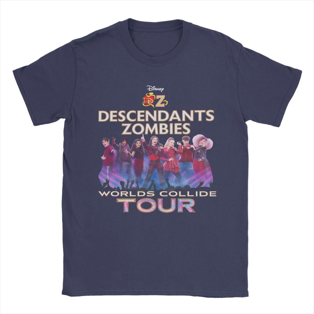 Печатные футболки Descendants Zombies Collide Tour Концерт Музыкальный фестиваль 2025 Унисекс 100% хлопок Круглый вырез Летняя одежда