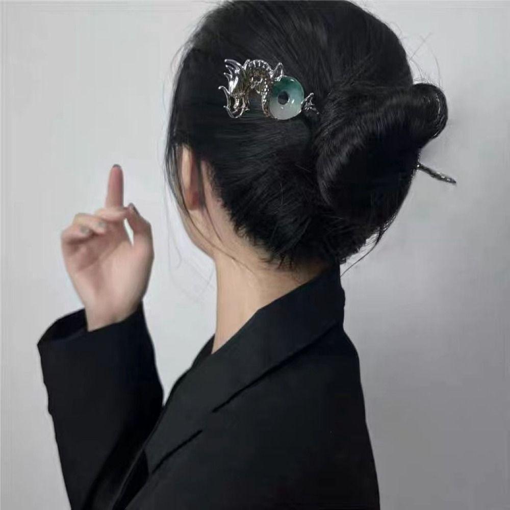 Cheongsam Green Hanfu Hair Sticks Metal Hairpin Ancient Style Hairpin Chinese Style Headwear