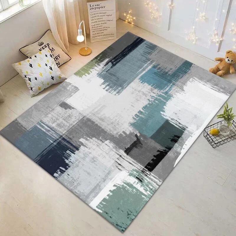 Современный Геометрический Роскошный Ковер - Нескользящий Моющийся Мягкий Ковер для Гостиной Спальни Холла | Премиальный Домашний Декор Напольный Коврик