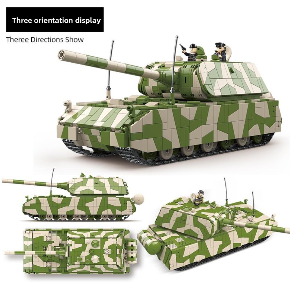 Модель танка из строительных блоков, совместимая с Lego, фигурка из мелких деталей, игрушка для мальчика