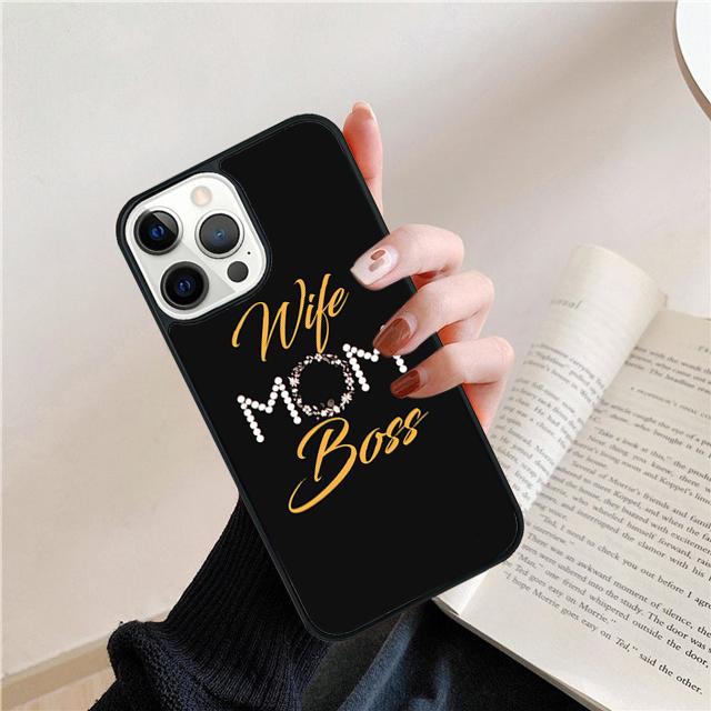 Жена Мама Босс Мама ТПУ Чехол Оболочка Для iPhone 17 Air 15 16 Pro Max 14 13 12 11 Pro Max Plus Чехол для Телефона