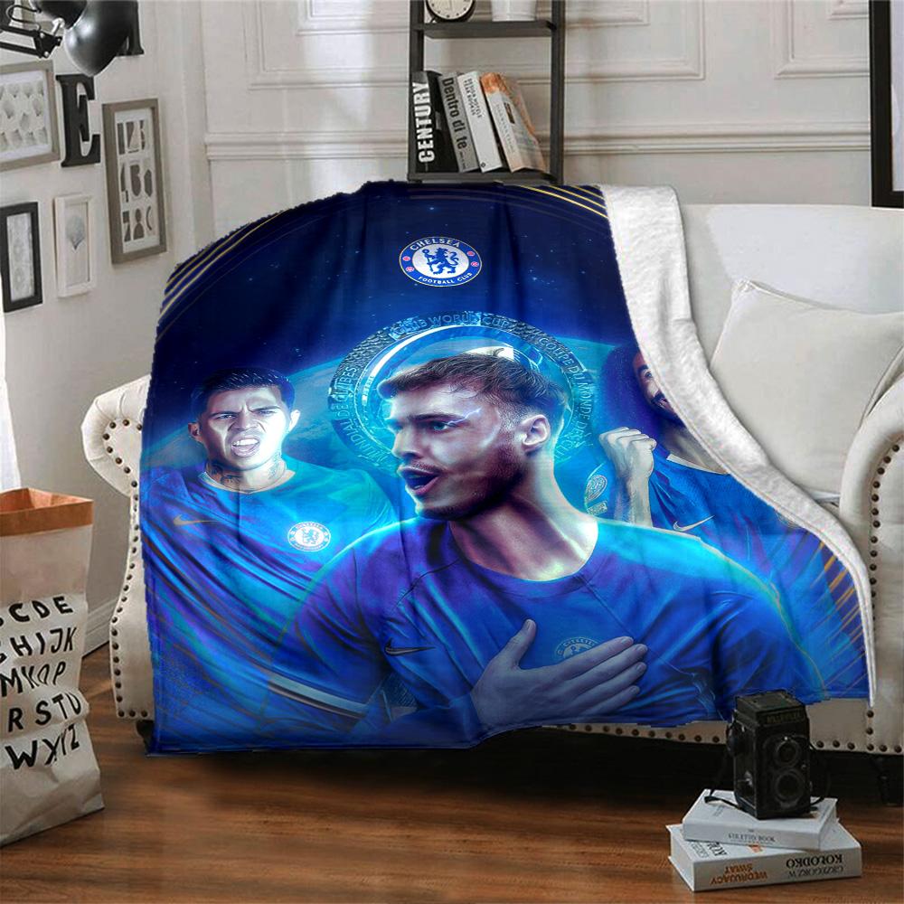 Chelsea Fc Football Player Blanket Warmthful Decor Great for Livingroom Office Seaside for All Occasions Stylish Decor