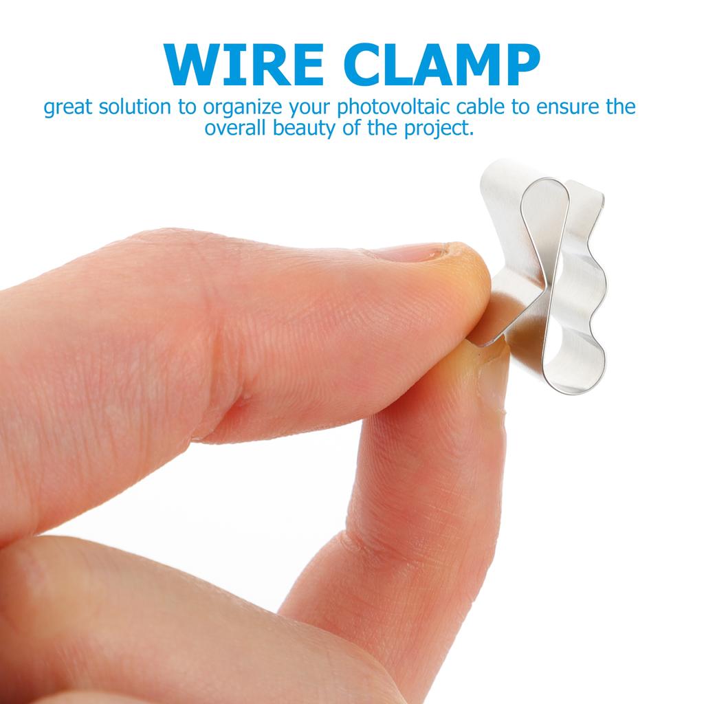50pcs Stainless Steel Solar Panel Cable Clip Professional PV Cable Clips Wire Fastener Clamp Organizer