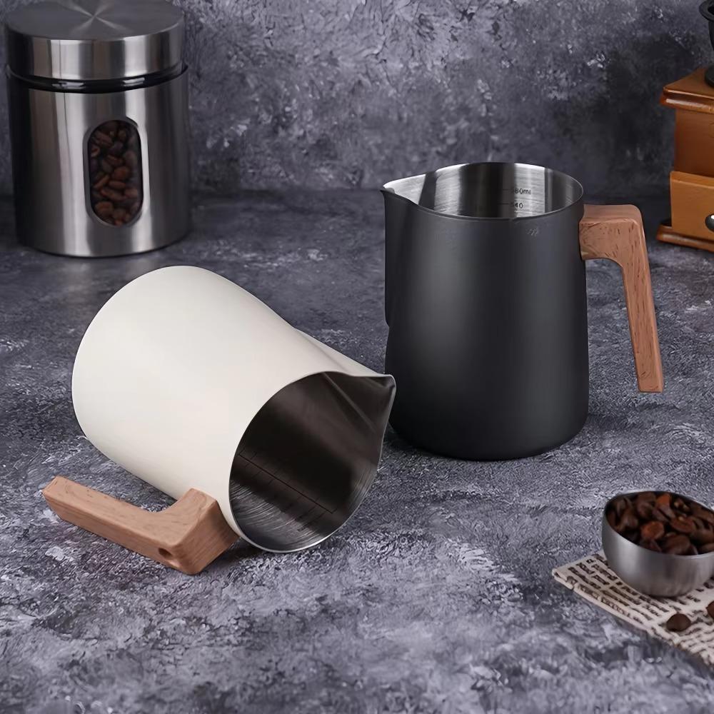 304 Stainless Steel Milk Frother Jug with Scale Milk Foam Cup Coffee Milk Frothing Pitcher Cafe