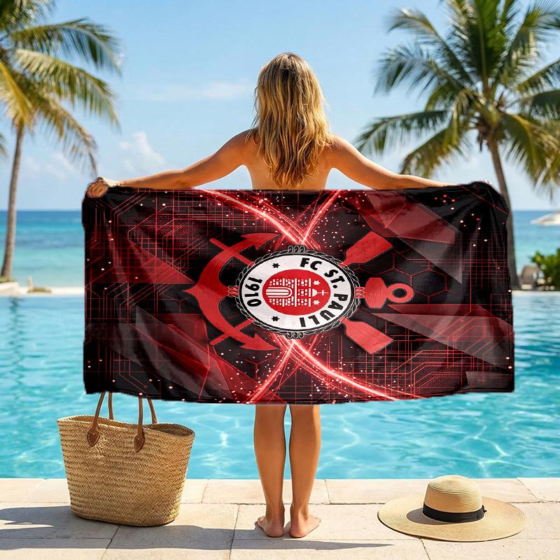 FC St. Pauli Football Beach Towel Soft Microfiber Summer Towel Quick Dry Absorbent Towel for Beach Swimming Pool Travel
