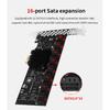 PCIE Sata 1X To 2/6/10/16 Ports SATA3.0 PCI-E Expansion Card Adapter PCI Express Multiplier PCIE3.0 Sata Controller Add On Cards