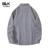 Baleno S&K Japanese Style Striped Long Sleeve Shirt