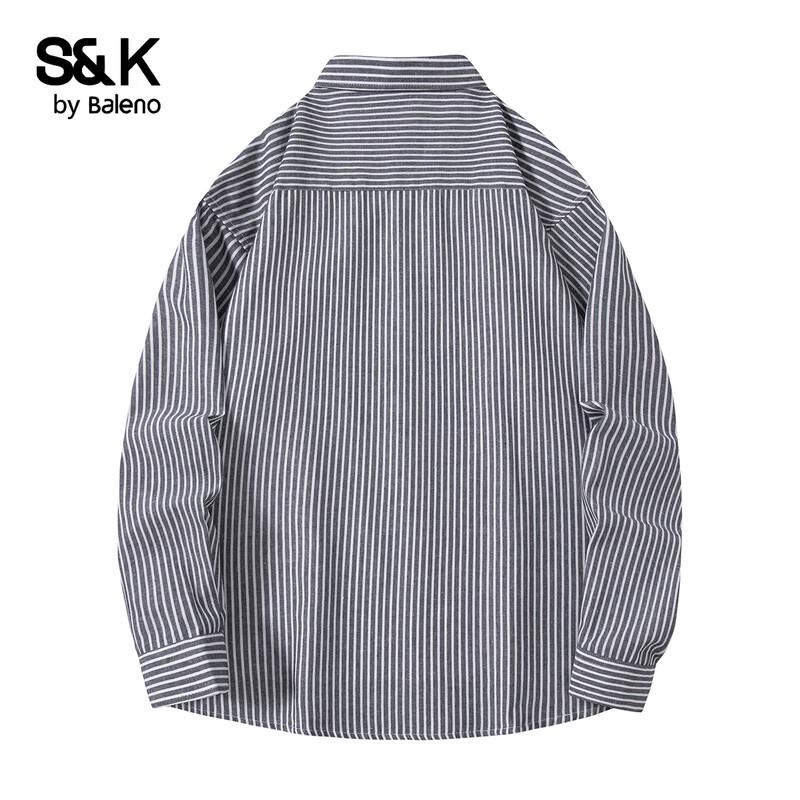 Baleno S&K Japanese Style Striped Long Sleeve Shirt