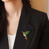 Bird Brooch Realistic Flying Bird Colorful Rhinestone Decor Smooth Clothes Decoration Jewelry Anti-rust Colorfast Lady Dress Shirt Collar Brooch