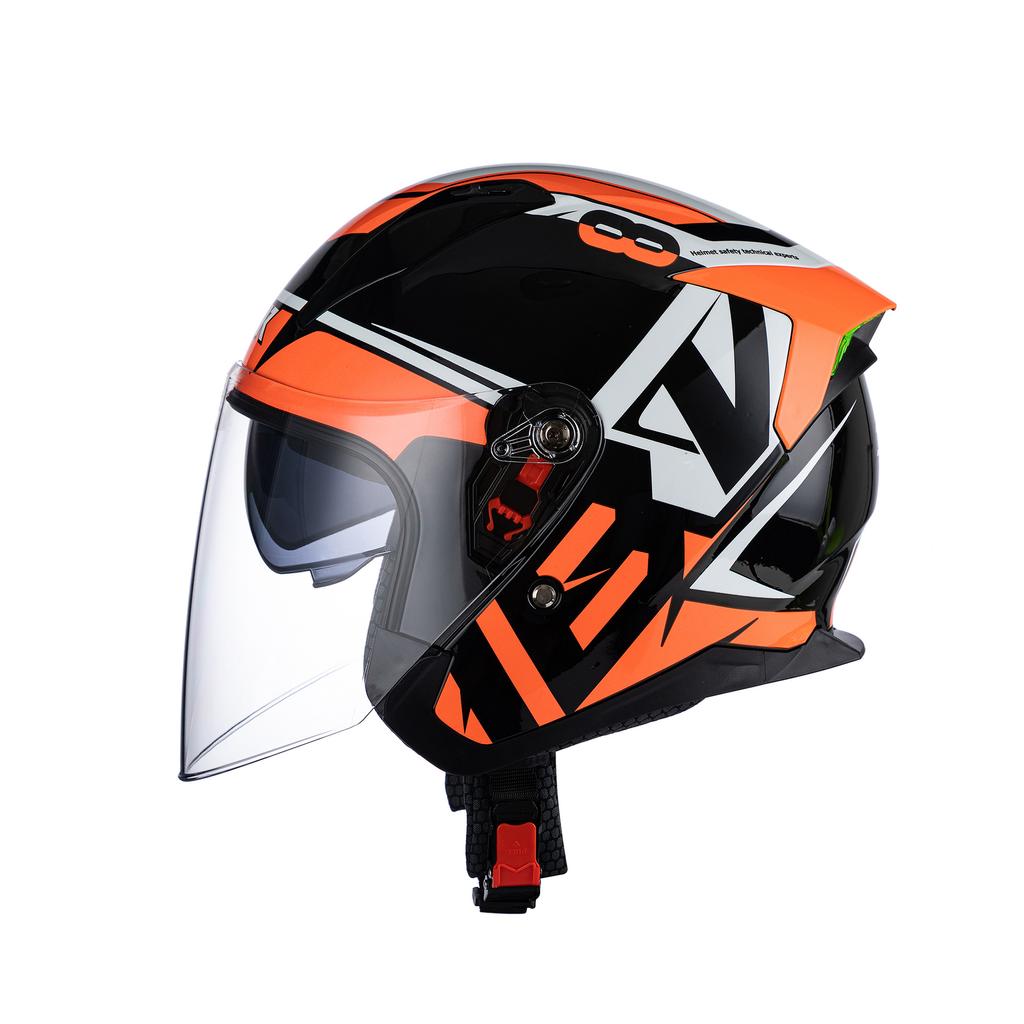 Motorcycle Helmet Half Helmet Male And Female Dual Lenses Bluetooth Half Helmet Covered Motorcycle Three-quarters Helmet