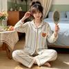 Cartoon animation pajamas women's autumn explosion long sleeves trousers comfortable loungewear imitation cotton casual suit