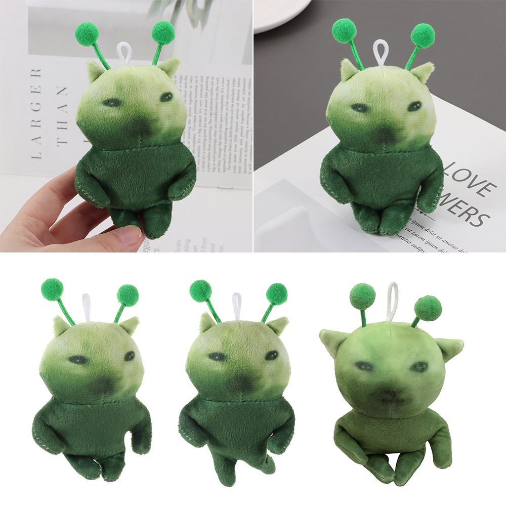 10cm Ugly Cute Plushie Keychain Poseable Bag Charm Red Scarf Alien Kitten Toy  Anime Fans Gifts