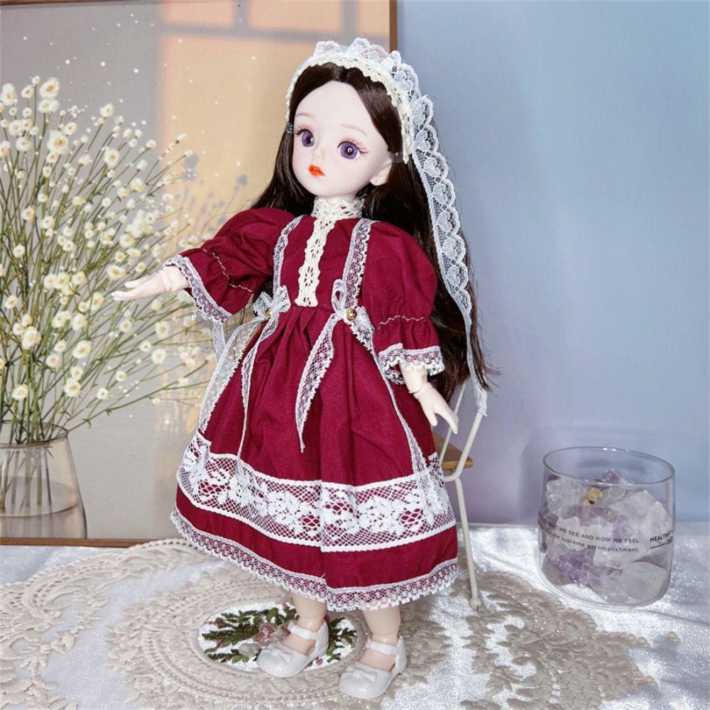 3D Eyes BJD Dolls with Clothes Removable Joints Doll Simulated Eye Hinge Doll Girls Gifts
