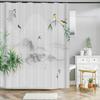 3d Printing Chinese Flower Bird Ink Landscape Shower Curtain Bathroom Waterproof Bath Curtain With Hooks Washable Cloth Decor