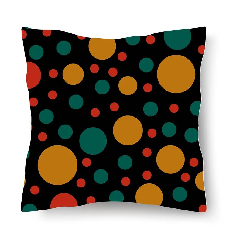 Home Decoration Bedroom Living Room Car Cushion Cover Pillowcase Colorful Dot Decorative  Sofa