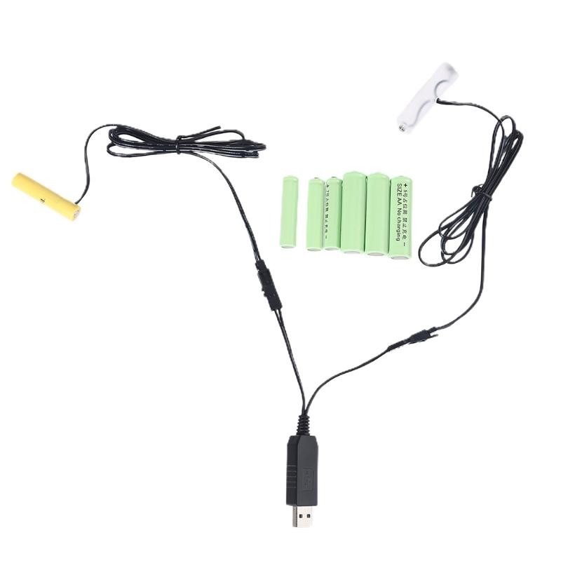 2-в-1 Устранитель батарей LR6 AA + LR3 AAA с адаптером питания от сети EU USB для радио, электрической игрушки, праздничных светодиодных огней