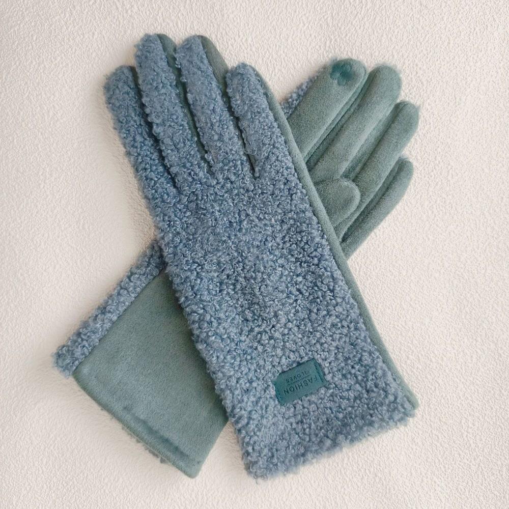 Windproof Keep Warm Gloves Imitation Fleece Mittens New Full Finger Gloves  Outdoor