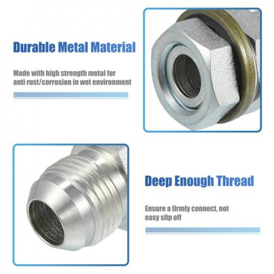 ONE 10AN Turbo Oil Pan Oil Return Drain Plug Adapter Bung Universal Silver Tone