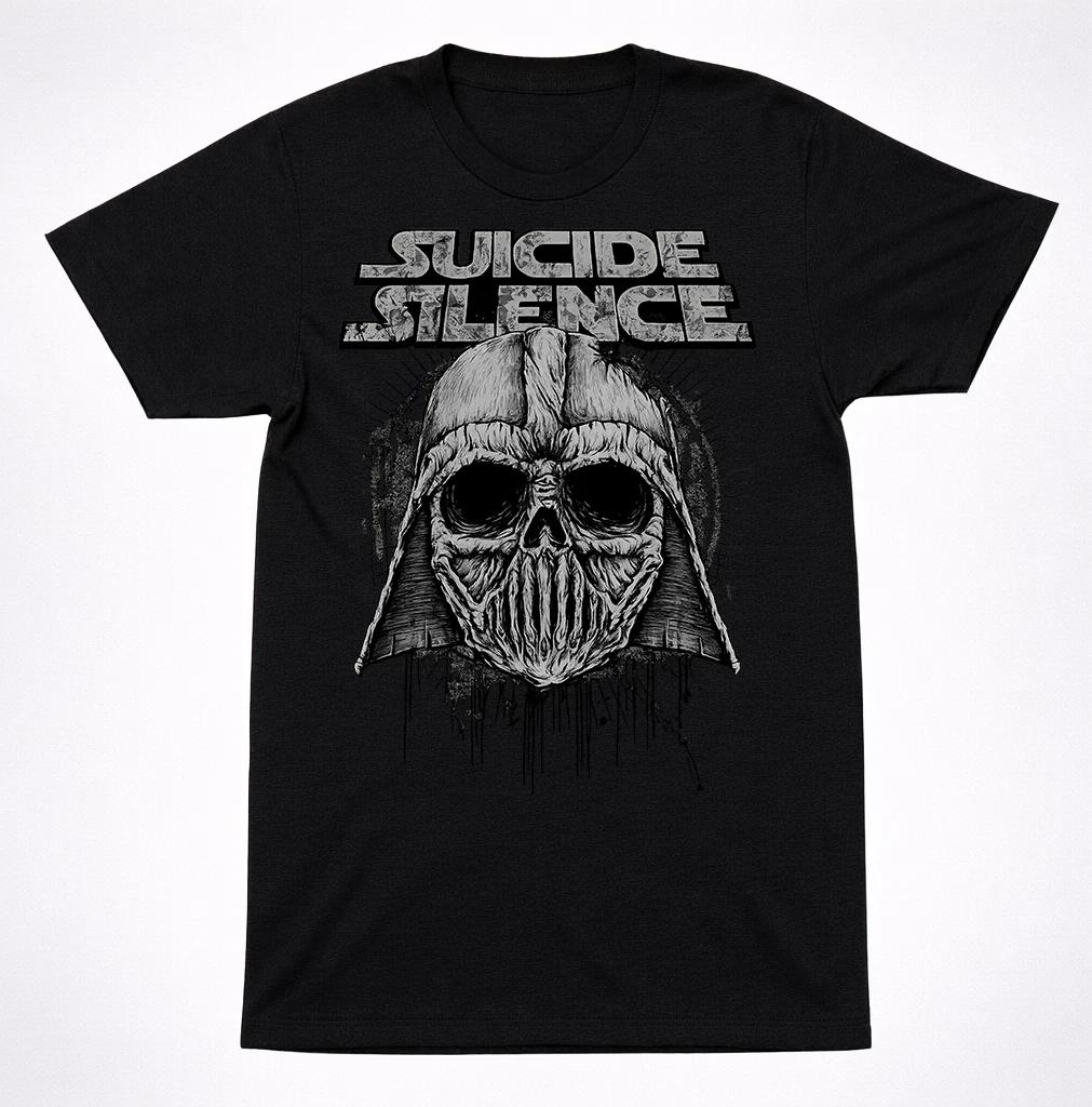 Suicide Silence Skull Helmet Deathcore Metal Band T-Shirt Black Tee