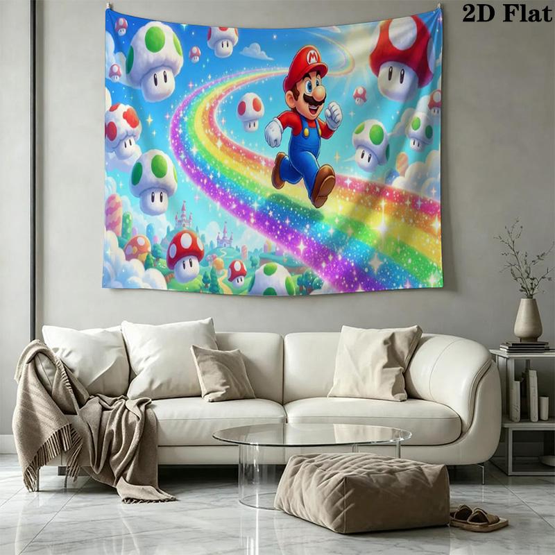 Mario Wall Tapestry Aesthetic Wall Hanging Printed Fabric Blanket Decorative Tapestries for Bedroom Living Room Home Decor