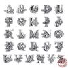 New S925 Sterling Silver Vine Flower 26 Letters Frist Name Charm DIY Fine Bead Fit Original  Bracelet DIY Women Jewelry