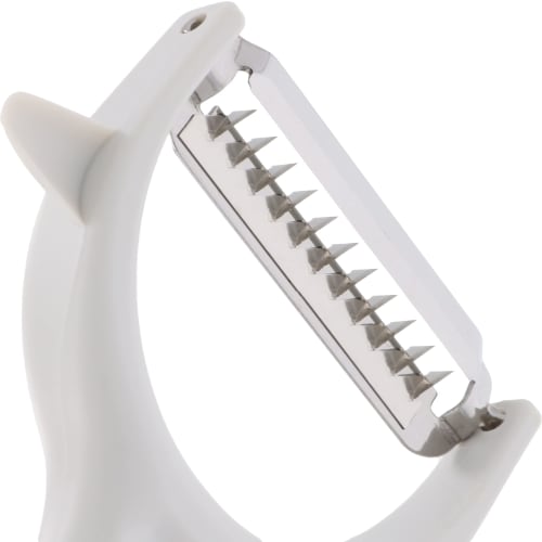 Takagi Kanesada Овощечистка для нарезки соломкой из нержавеющей стали с удалителем ростков картофеля, Безопасна для посудомоечной машины, Т-образная, Равномерная нарезка соломкой, Рукоятка с удобным захватом