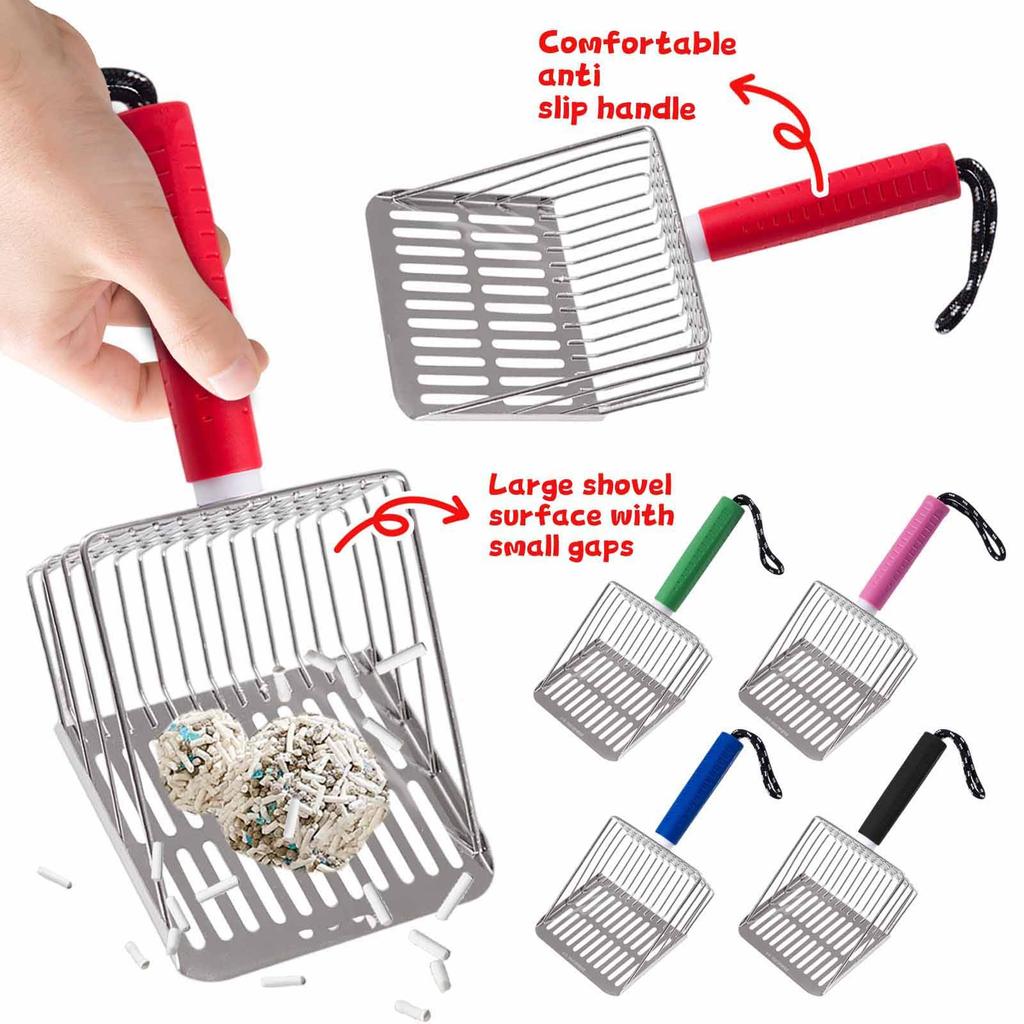 Cat Litter Scoop Detachable Handle 304 Stainless Steel