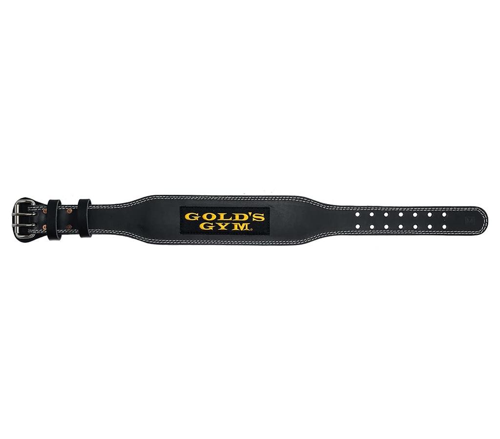 Gym Standard Training Leather Belt for Beginners To Advanced Stabilizes Trunk Abdominal Pressure and Prevents Squat Deadlift G3368 BK Gold's (GOLD'S
