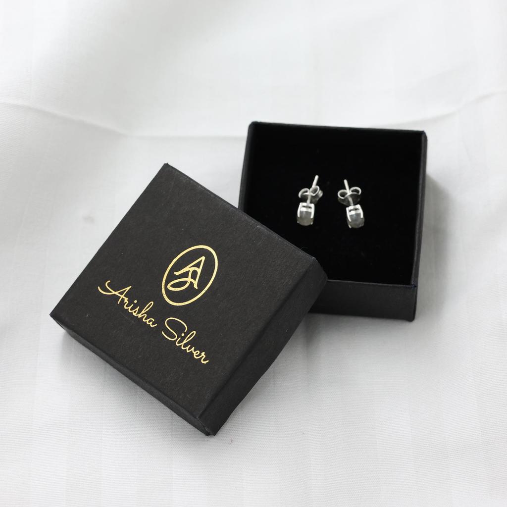 Moonstone Stud Silver Earring, Silver Jewelry, 925 Sterling Silver Handmade Jewelry