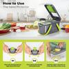 22-in-1 Manual Vegetable Chopper, Stainless Steel/ABS, with Handle, Green/Gray, Kitchen Gadget