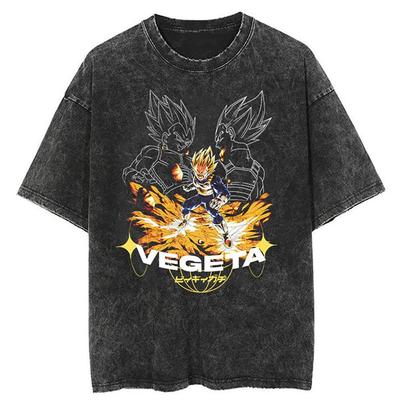 Вегета Галик Ган Винтажная Футболка Стиранная Оверсайз DRAGON BALL Аниме Футболка Мужская Женская Уличная Хип-Хоп Y2k Харадзюку Женская Мужская Одежда