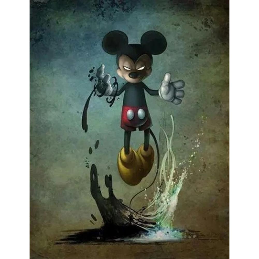 Disney Diamond Painting Dark themed Mickey Mouse 5D DIY Rhinestone Diamond Embroidery Cross stitch Home and Wedding Decoration