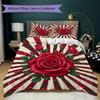 Rose Pattern Bedding uilt Set uilt Cover Pillowcase Home Decoration Birthday Gift (1 * duvet cover + 2 * pillowcase  without core)54