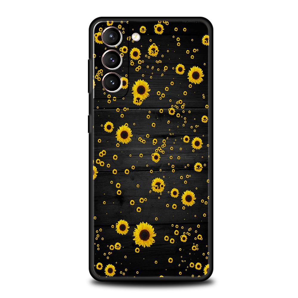 Чехол-обложка для телефона Samsung Galaxy S25 Edge S24 S23 S22 S20 S21 FE Ultra S10 S10E Plus 5G Мягкий ТПУ Чехлы Сумки с рисунком Подсолнух