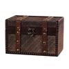 Wooden Retro Woven Lockable Medicine Box Organizer With Password For Home Office