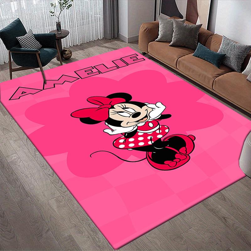 1pc Minnie Pattern Area Rug Soft Flannel Floor Mat for Living Room,Office,Bedroom and Carpet,Sofa Coffee Table Floor Mat