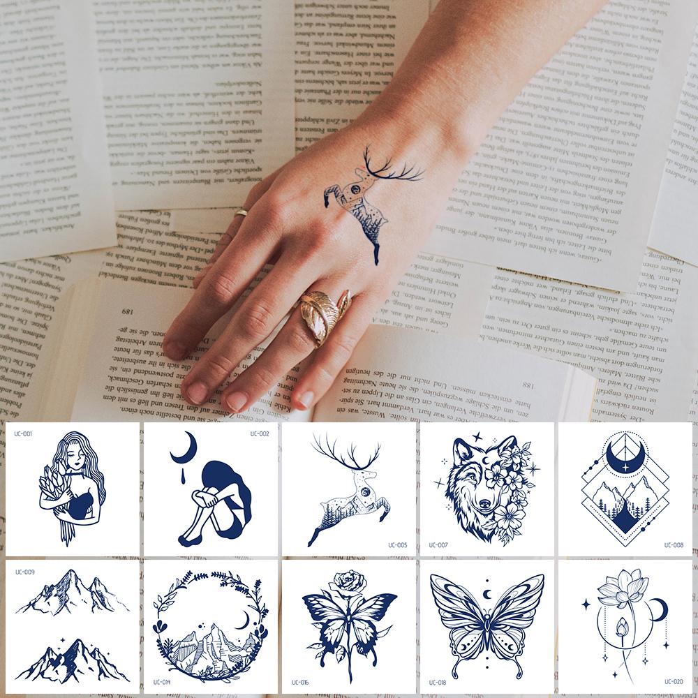 21/10/6/1 листов полуперманентной водонепроницаемой, но съемной временной татуировки с маленьким цветком и бабочкой