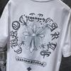 8931 CHROME HEARTS Лето 2026 Новая Высококачественная Хлопковая Круглый Вырез Свободная Большого Размера Мужская и Женская Футболка Футболка для Пары