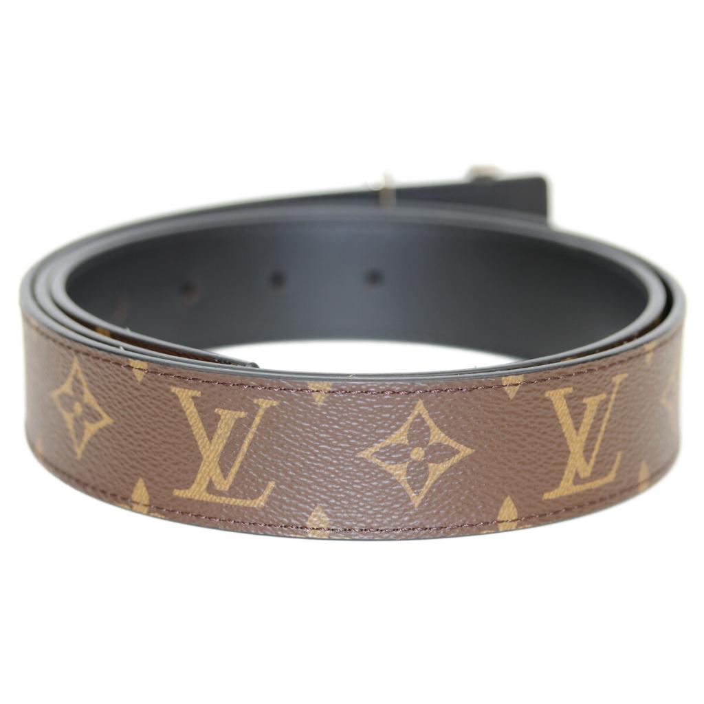 Louis Vuitton 24 года M8362 SVHardware LV Initial 35MM Реверсивный ремень ремень КоричневыйПодержанный