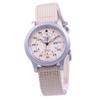 Мужской SNK803K2 (Seiko5 Military бежевый циферблат бежевый ремень) Круглые часы бежевые из нержавеющей стали аналоговые