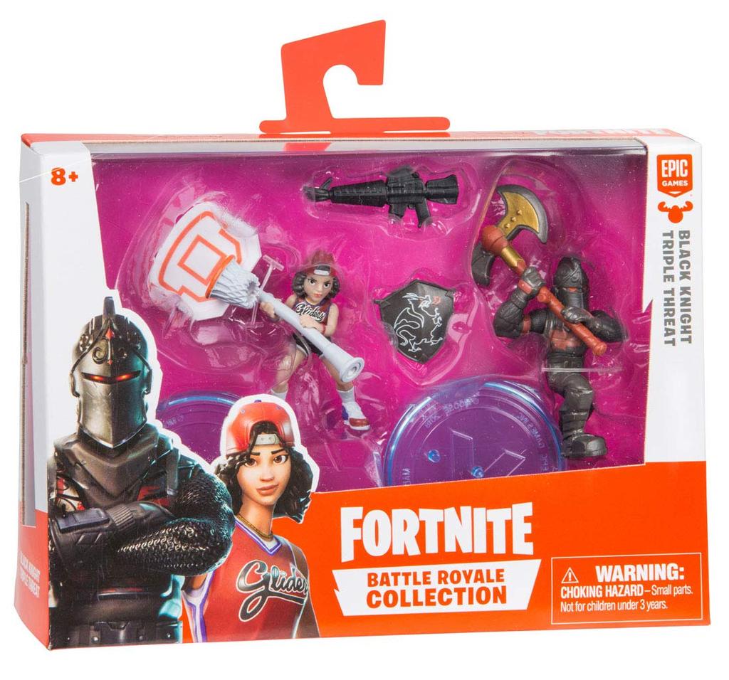 Коллекционный набор минифигурок Fortnite из 2 штук: 001 Чёрный рыцарь и Тройная угроза