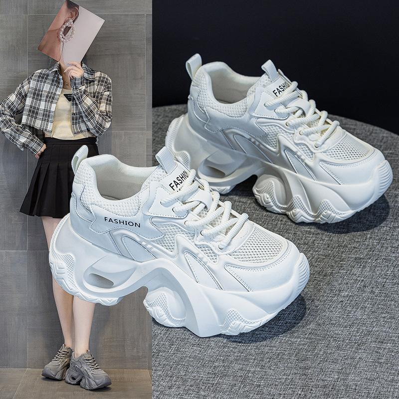 Thick-soled mesh dad shoes women's 2026 summer new thin ultra-light versatile casual sports shoes