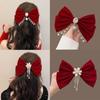 Красный большой бант невесты свадьба помолвка тост головной убор беглая принцесса аксессуары для волос новогодний цветок на голову высококачественная шпилька