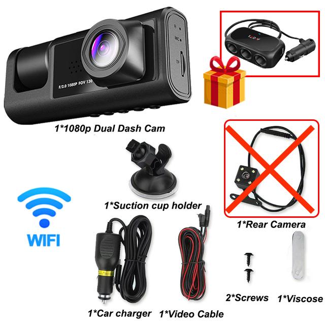 3Channel WIFI APP Dash Cam for Cars Recorder Video Car Dvr Rear View Camera for Vehicle Dash Camera Black Box Car Assecories