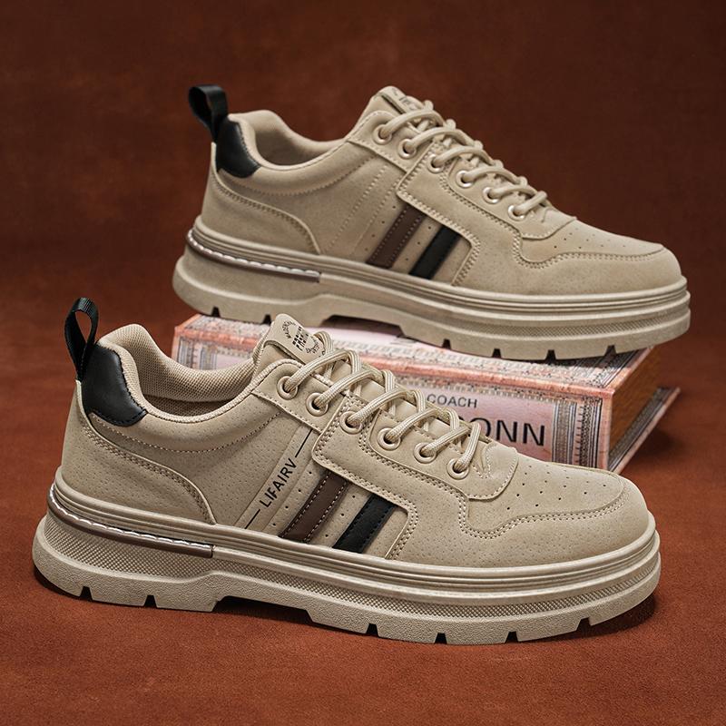 Мужские уличные ботинки телесного цвета, повседневные, модные, удобные, мужские, прогулочные ботинки, низкие, со шнуровкой, на толстой подошве, рабочие ботинки