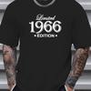 Men's Summer Cotton T-Shirt Fashion Casual Loose Oversized 1966 Graphic Printed Sports Round Neck Short Sleeve Tshirts Tops
